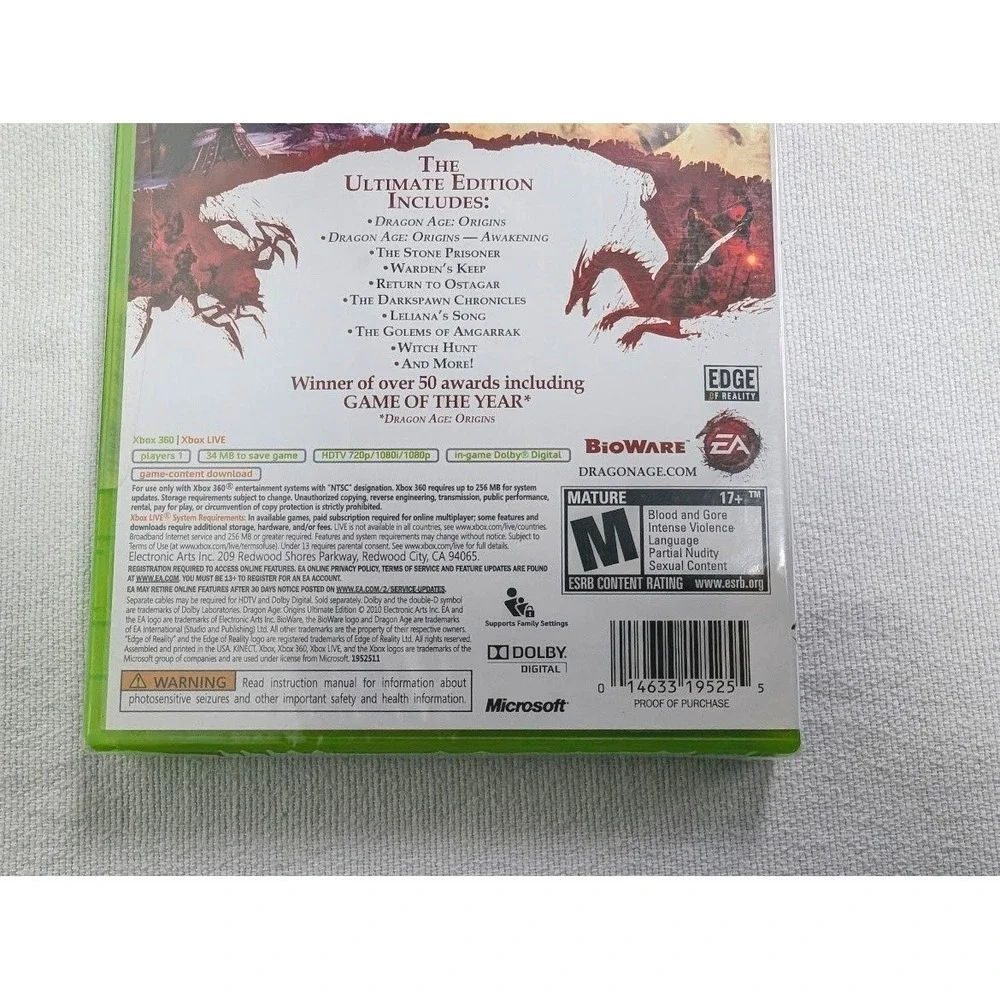 Dragon Age Origins‎ Ultimate Edition Microsoft 360 2010 New Sealed